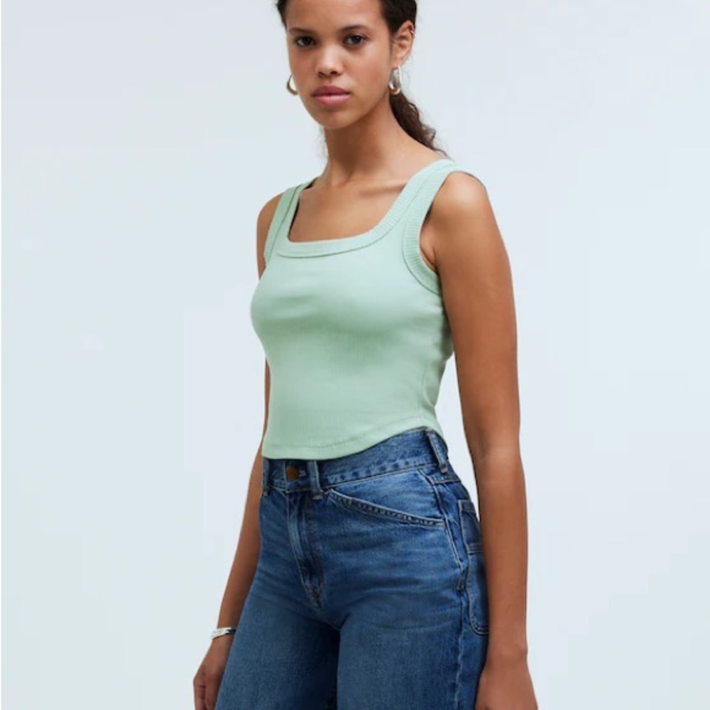 Madewell The Tailored Crop Tank in Sleekhold - Picture 7 of 8